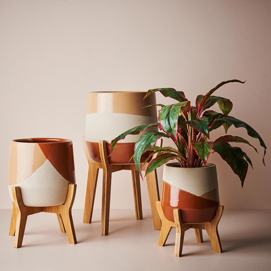 Odetto Pot with stand | Tangerine