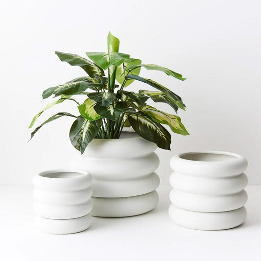 Danica Pot with saucer | White